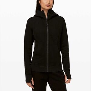 Lululemon Scuba Hoodie Light Cotton Fleece Full Zip Jacket Black 6 W4AWMS